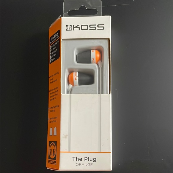 NEW KOSS The Plug Orange Earbuds 🆕 - Picture 1 of 5